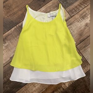 Elizabeth and James Neon Yellow Overlay Crop Top Size S